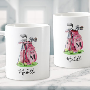 Rosa Initialen Namensmonogramm Kaffeetasse