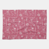 Rosa Insekten Bee Ladybug Butterfly Liebe Bug Geschirrtuch (Horizontal)