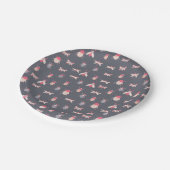 Rosa Insekten Papier Teller (Schrägansicht)