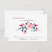 Rosa Inspiration, florale UAWG RSVP Karte (Vorne/Hinten)