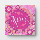 Rosa Inspirationsbläserne Hübsche Grazie Fotoplatte (Vorderseite)