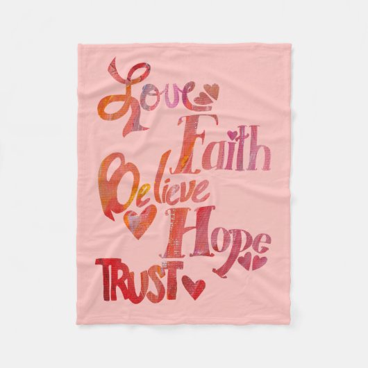 Rosa Inspirationswörter Chemo Blanket Fleecedecke (Vorderseite)