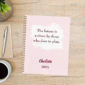 Rosa inspirierendes Zitat schreiben Notizblock