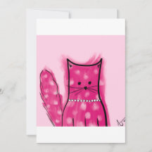 Rosa Inspirierte Fluffy Cat Card