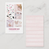 Rosa Instagram füttern Foto-Collagen-Follow-me Visitenkarte (Vorne/Hinten)