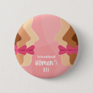 Rosa Internationaler Frauentag Button