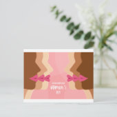 Rosa Internationaler Frauentag Postkarte (Stehend Vorderseite)