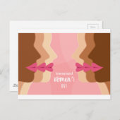 Rosa Internationaler Frauentag Postkarte (Vorne/Hinten)