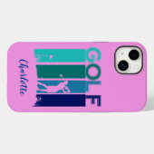 Rosa iPhone 14 Golfer Handy Fall Case-Mate iPhone Hülle (Rückseite (Horizontal))
