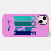 Rosa iPhone 14 Golfer Handy Fall Case-Mate iPhone Hülle (Rückseite (Horizontal))