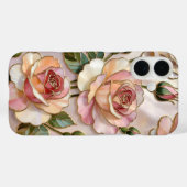 Rosa iPhone-Hülle Elegantes Buntglas-Design Case-Mate iPhone Hülle (Rückseite (Horizontal))