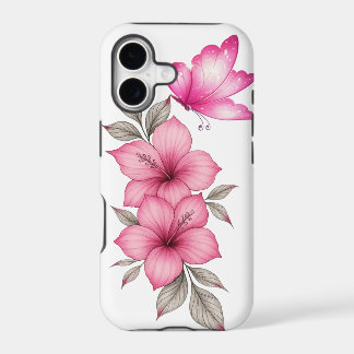Rosa iPhone-Hülle mit Blumen