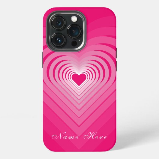 Rosa iPhone-Hülle mit Herzen und individuellem Nam iPhone Hülle (Hinten)