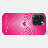 Rosa iPhone-Hülle mit Herzen und individuellem Nam iPhone Hülle (Rückseite (Horizontal))