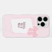 Rosa iPhone-Hülle mit Schleife iPhone Hülle (Rückseite (Horizontal))
