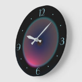 Rosa Iridesziermond auf schwarz > Wall-Uhr Große Wanduhr (Winkel)