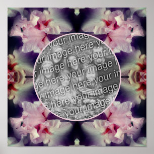 Rosa Iris Blume Rahmen Erstellen Sie Ihr eigenes F Poster