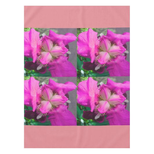 Rosa Iris Blume Tischdecken (Vorderseite)