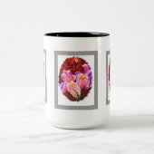 "Rosa Iris-Blumen-Tasse " Zweifarbige Tasse (Mittel)