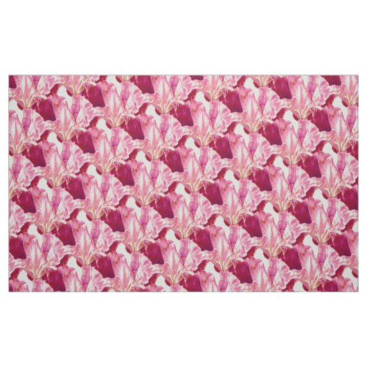 Rosa-Iris-Malerei botanischer Kunstmuster Stoff (Fat Quarter (45,7 x 55,9 cm))