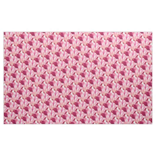 Rosa-Iris-Malerei botanischer Kunstmuster Stoff (Yard (91,4 cm))