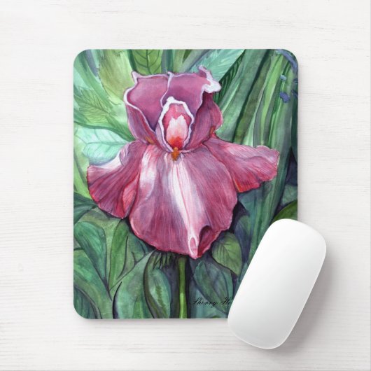 Rosa Iris Mousepad (Mit Mouse)