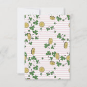 Rosa irische Kleeblätter und Lucky Coins Kindergeb Dankeskarte (Rückseite)