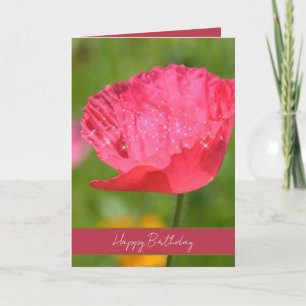 Rosa Islandmohn-Blüten-Glanz-Geburtstag Karte