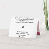 Rosa ist für die Liebe Karte (Rückseite)