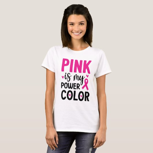 Rosa ist meine Power-Farbe T-Shirt (Vorne ganz)