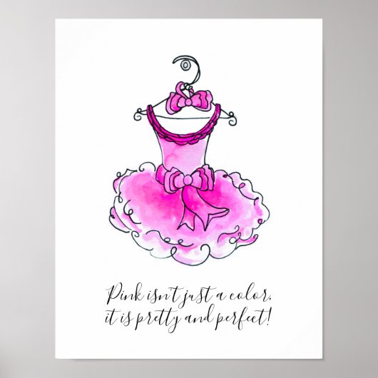 Rosa ist nicht nur ein farbiges Mädchen pink Party Poster (Vorne)