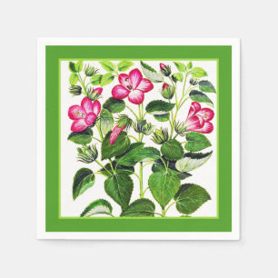 Rosa italienische Hibiskus Blume, Vintag Serviette