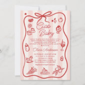 Rosa italienische Lemon Ciao Kinderdusche Einladun Einladung (Vorderseite)