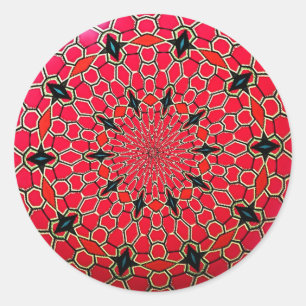 Rosa italienische Mosaik Mandala Disk Runder Aufkleber