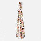 Rosa Ivory Off-White Roses Blume Floral Neck Tie Krawatte (Rückseite)