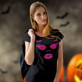 Rosa Jack-o' Lantern mit Eyelashes Halloween T-Shirt