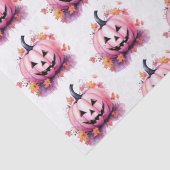 Rosa Jack-O' Lantern Orange Blätter Weißes Hallowe Seidenpapier (Detail)