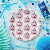 Rosa Jack-O-Lantern Pappteller (Party)