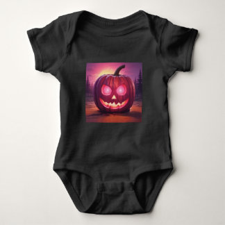 Rosa Jack-o'-Laterne Baby Strampler