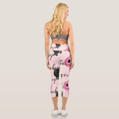 Rosa Jack-O-Laterne und schwarze Katze Capri Leggings (Rückseite)