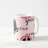Rosa Jack-O-Laterne und schwarze Katze Kaffeetasse (VorderseiteRechts)