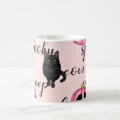 Rosa Jack-O-Laterne und schwarze Katze Kaffeetasse (Mittel)