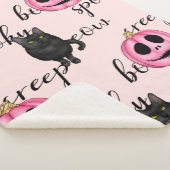 Rosa Jack-O-Laterne und schwarze Katze Sherpadecke (3/4)