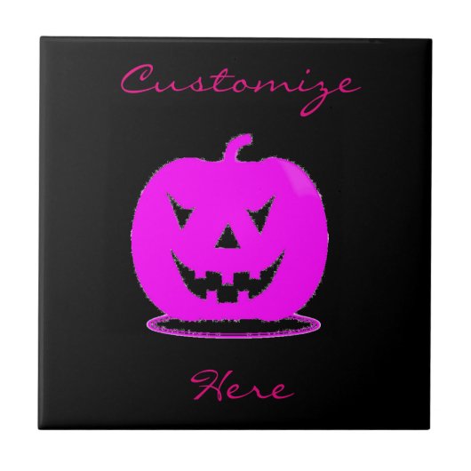 Rosa Jack o'lantern Halloween Thunder_Cove Fliese (Vorderseite)