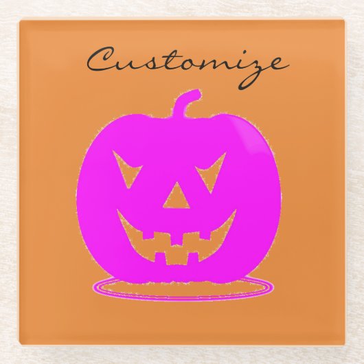 Rosa Jack o'lantern Halloween Thunder_Cove Glasuntersetzer (Vorderseite)