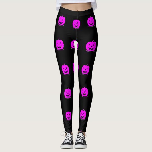 Rosa Jack o'lantern Halloween Thunder_Cove Leggings (Vorderseite)