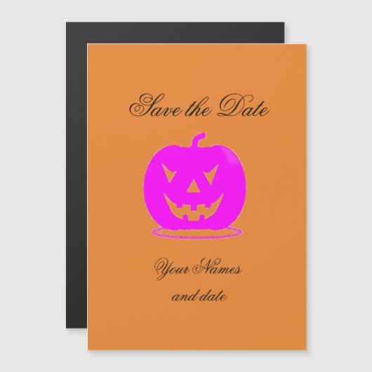 Rosa Jack o'lantern Halloween Thunder_Cove Magneteinladung (Vorne/Hinten)