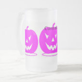 Rosa Jack o'lantern Halloween Thunder_Cove Mattglas Bierglas (Vorderseite Links)