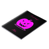 Rosa Jack o'lantern Halloween Thunder_Cove Notizblock (Linke Seite)