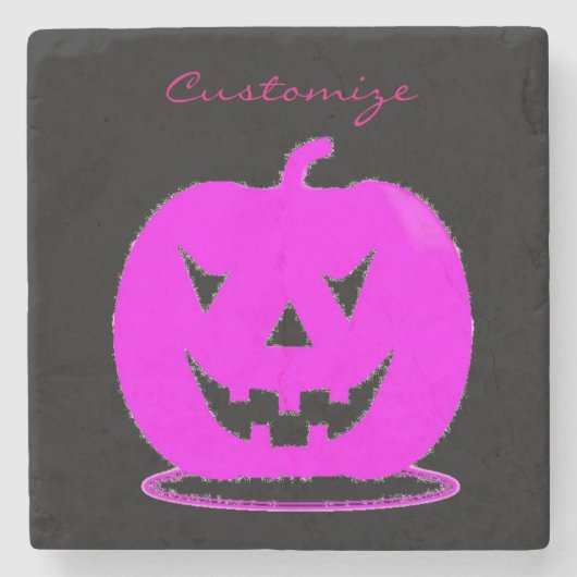 Rosa Jack o'lantern Halloween Thunder_Cove Steinuntersetzer (Vorderseite)